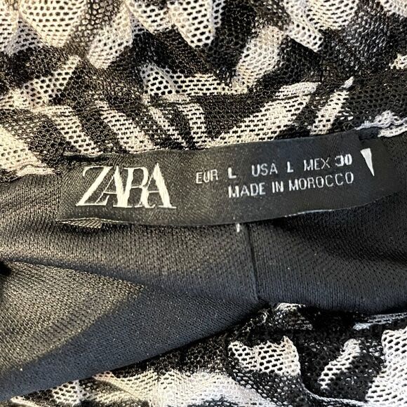 Zara Zebra Print Dress Mesh Size L - Picture 8 of 8